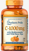 Витамин C Puritan's Pride Vitamin C-1000 mg with Bioflavonoids Rose Hips 250 Caplets GS, код: 7517346