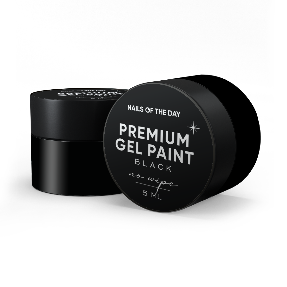 NAILSOFTHEDAY Premium gel paint Black no wipe — гель-фарба без липкого шару, 5 мл