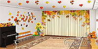 Осенние Фото Шторы в детский сад "Желтые и красные листья" - Любой размер! Читаем описание!