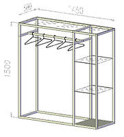 Стойка для одежды с полками