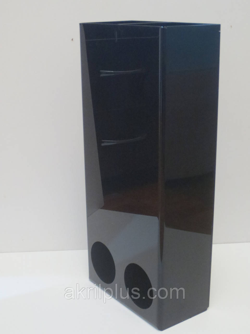 Диспенсер для бахіл настінний високий чорний на 2 відділи, фото 1