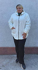 Жіноча куртка-шубка штучне хутро БАТАЛ (р-ри: 50-52; 54-56; 58-60) K550-4 осінь-зима. вир-во Україна.