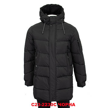 Куртка чоловіча BLACK VINYL (зимова) C23-2230C ЧОРНА 100% поліестер. Утеплювач: Біо пух 56(Р)