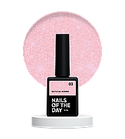 NAILSOFTHEDAY Bottle gel shimmer 03 сверхпрочный нежно-розовый гель с красным шимером, 10 мл