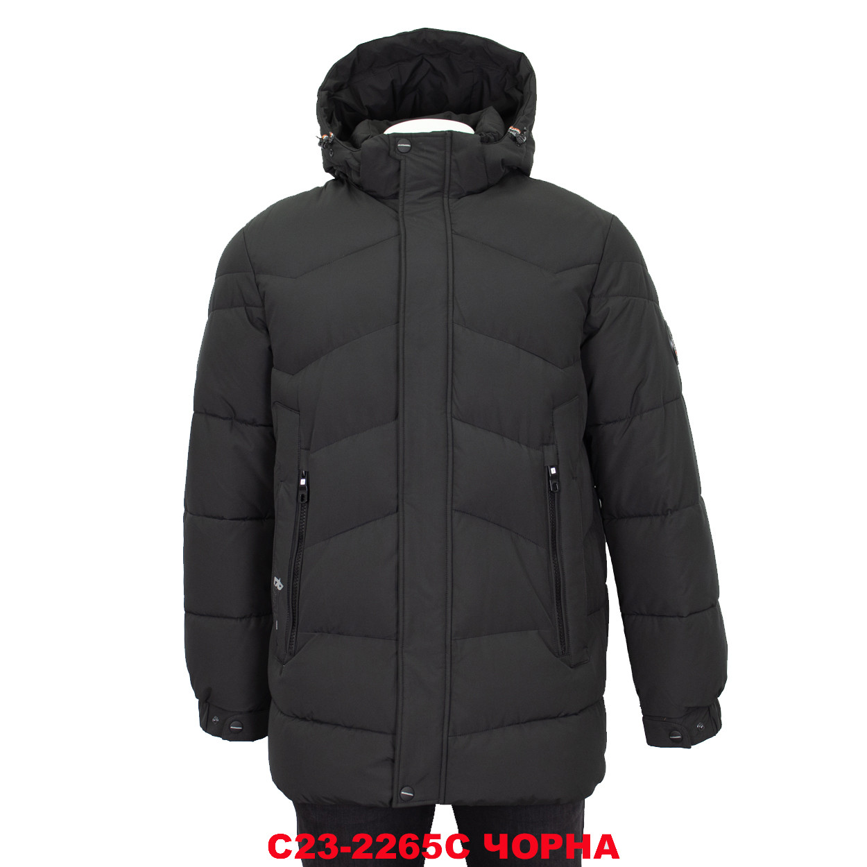 Куртка чоловіча BLACK VINYL (зимова) С23-2265С ЧОРНА 100% поліестер. Утеплювач: Біо пух 48(Р), фото 1