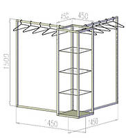 Стойка для одежды угловая с полками