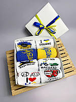 Шкарпетки жіночі 8 пар у коробці. Патріотичні шкарпетки підліткові. Бокс зі шкарпетками для дівчат 36-41р, фото 2