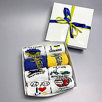 Шкарпетки жіночі 8 пар у коробці. Патріотичні шкарпетки підліткові. Бокс зі шкарпетками для дівчат 36-41р, фото 3