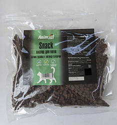 Термін 12.2024!!!  Ласощі для котів AnimAll Snack качині слайси у вигляді сердець для котів 500 г.