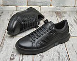Кеди Чоловічі Шкіряні Чорні, фото 3