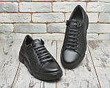 Кеди Чоловічі Шкіряні Чорні, фото 5