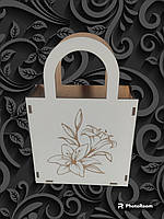 Подарочная корзина, коробка, кашпо для цветов и декораций, сумка, лилии