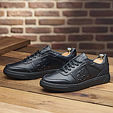 Кеди Чоловічі Шкіряні Чорні, фото 6