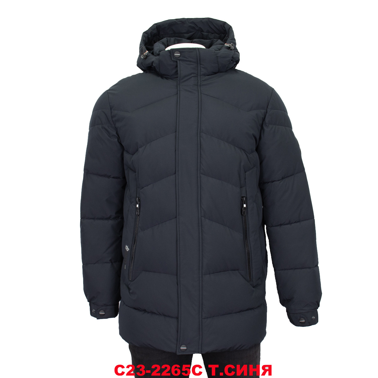 Куртка чоловіча BLACK VINYL (зимова) С23-2265С Т.СИНЯ 100% поліестер. Утеплювач: Біо пух 46(Р)