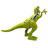 Іграшковий динозавр зелений, пластик, звук, підсвічування, рухливі кінцівки, 10*27*11см (NY085-A), фото 3