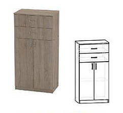 Тумба офісна 2 Д 2Ш (h 120)