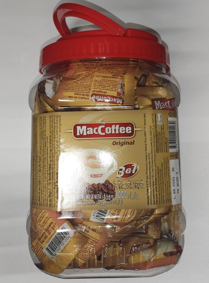 Кава розчинна MacCoffee Original (3 в 1) банка 50 пак., фото 1