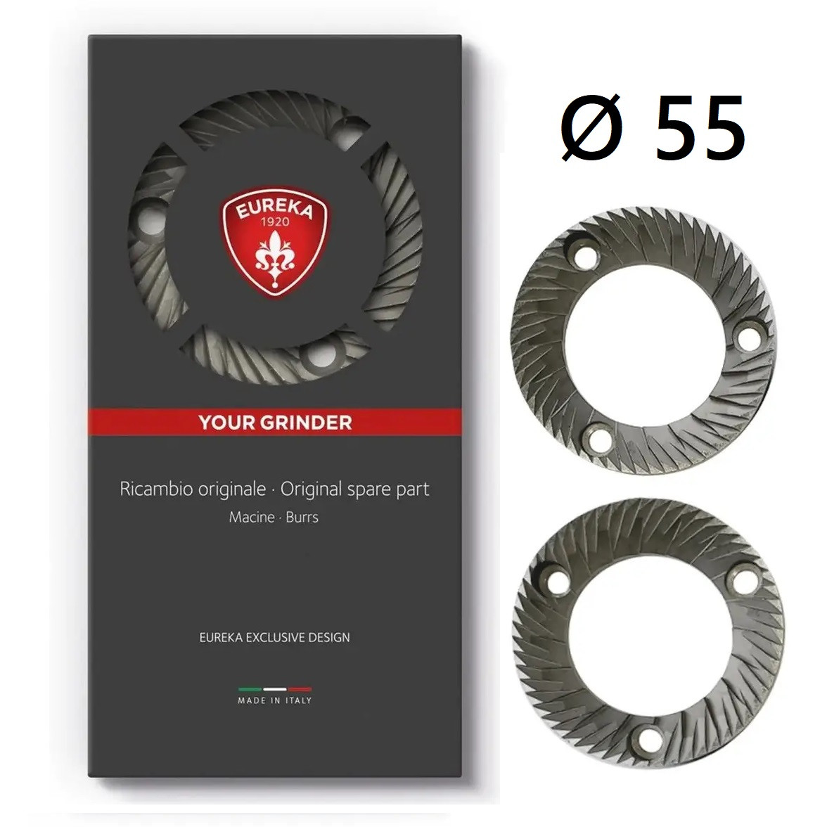 Оригінальні жорна Eureka Ricambio 55 mm. Filtro Pro original ножі для кавомолки, фото 1