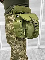 Сумка на пояс і ногу зелена molle, тактичні сумки на стегно із системою швидкого зкидання