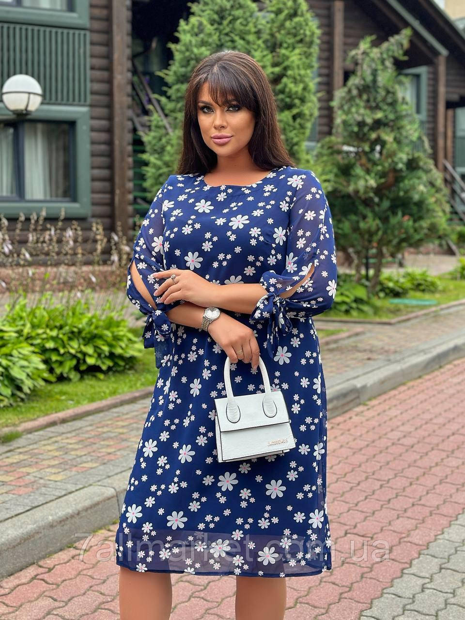 Плаття жіночий шифон (52-58) (2кв)"BELLISIMO" недорого від прямого постачальника