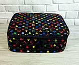 Сумка - валіза (косметичка, кейс) для майстра візажиста (для косметики) чорна з принтом, фото 4