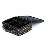 Сумка - валіза (косметичка, кейс) для майстра візажиста (для косметики) чорна з принтом, фото 2