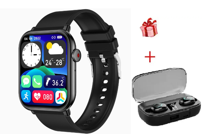 Розумні смарт годинник 2023 Smart Watch для Android і iOS, пульсометром, тонометром, крокоміром (чорні), фото 1