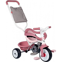 Велосипед трехколесный металлический 3 в 1 Smoby Be Move Comfort 740415 с багажником и сумкой Розовый
