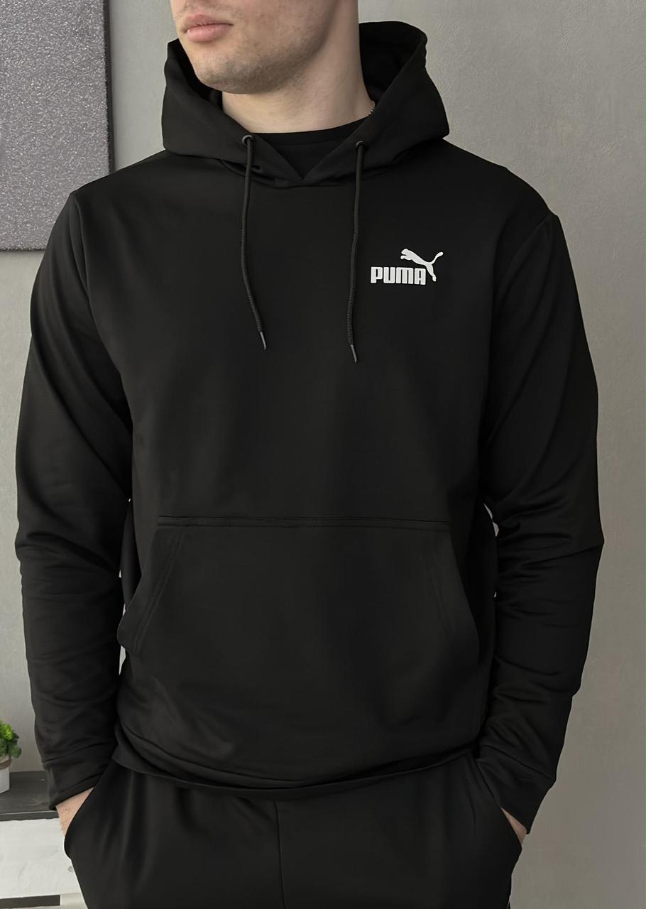 Чорна чоловіча вулична толстовка-худі Puma. Толстовка підлітку на осінь Пума