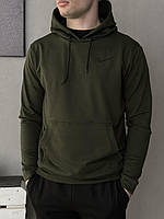 Темно-зеленая мужское худи-толстовка Nike. Худи модное демисезон для мужчин хаки Найк