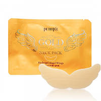 Гидрогелевая маска для шеи с плацентой Petitfee Hydrogel Angel Wings Gold Neck Pack 10g - 1 шт