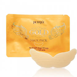 Гідрогелева маска для шиї з плацентою Petitfee Hydrogel Angel Wings Gold Neck Pack 10g — 1 шт.