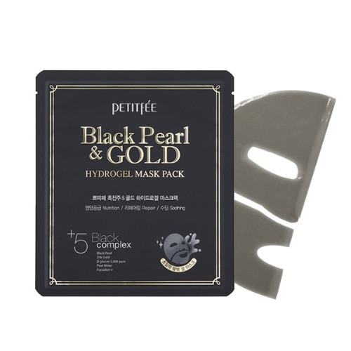 Гідрогелева маска з золотом і чорними перлами Petitfee Black Pearl & Gold Hydrogel Mask Pack - 1шт, фото 1