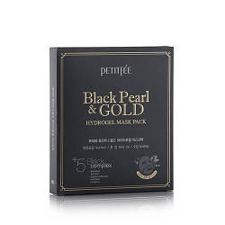 Гідрогелева маска з золотом і чорними перлами Petitfee Black Pearl & Gold Hydrogel Mask Pack - 5шт