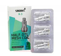 Пачка сменных испарителей Pasito 2 Smoant K3 Half DTL Mesh Coil 0.6 (Original) 3шт