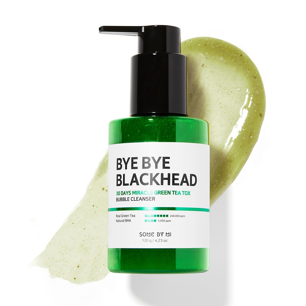 Маска-пінка від чорних цяток SOME BY MI Bye Bye Blackhead 30 Days Miracle Green TeaTox Bubble Cleanser 120g, фото 1