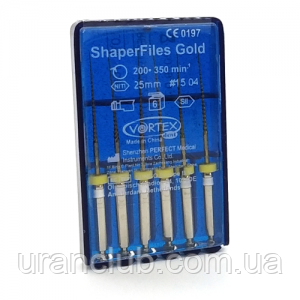ShaperFiles GOLD 25 мм Ni-Ti інструмент для машинного оброблення кореневих каналів