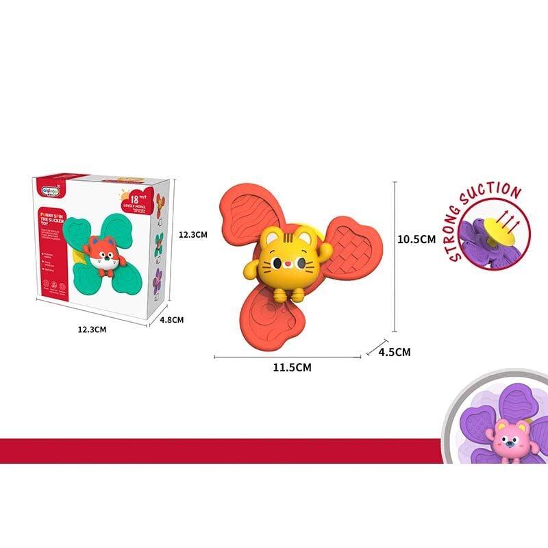 Брязкальце-спінер червоного кольору на присоску для малюків