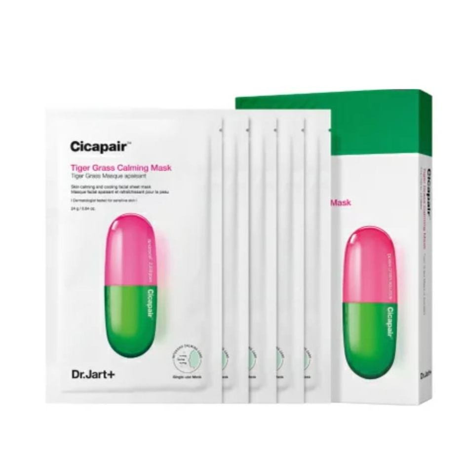 Заспокійлива тканинна маска з центелою азіатською Dr.Jart+ Cicapair Tiger Grass Calming Mask - 5 шт, фото 1