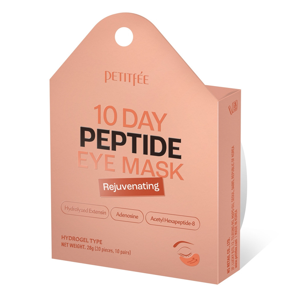 Омолоджуючі гідрогелеві патчі з пептидами Petitfee 10 Day Peptide Eye Mask 20шт, фото 1