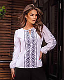 Блуза сорочка жіноча вишиванка з довгим рукавом, фото 7