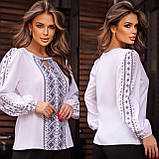 Блуза сорочка жіноча вишиванка з довгим рукавом, фото 2