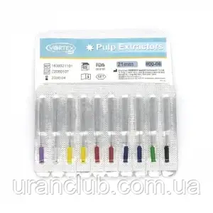 Pulp Extractors, #00-06, 21 мм, пульпоекстрактори, 10 шт.