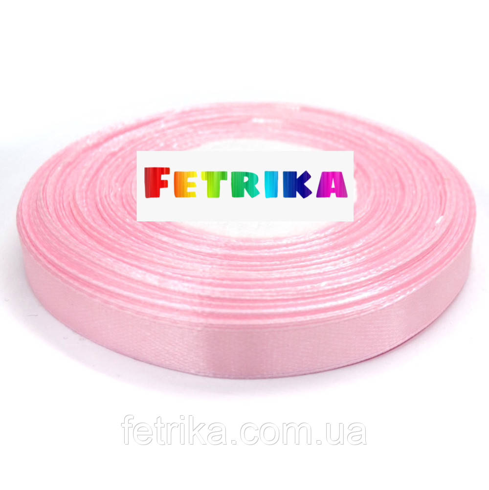 Стрічка атласна однотонна світло-рожева 0,9 см, фото 1
