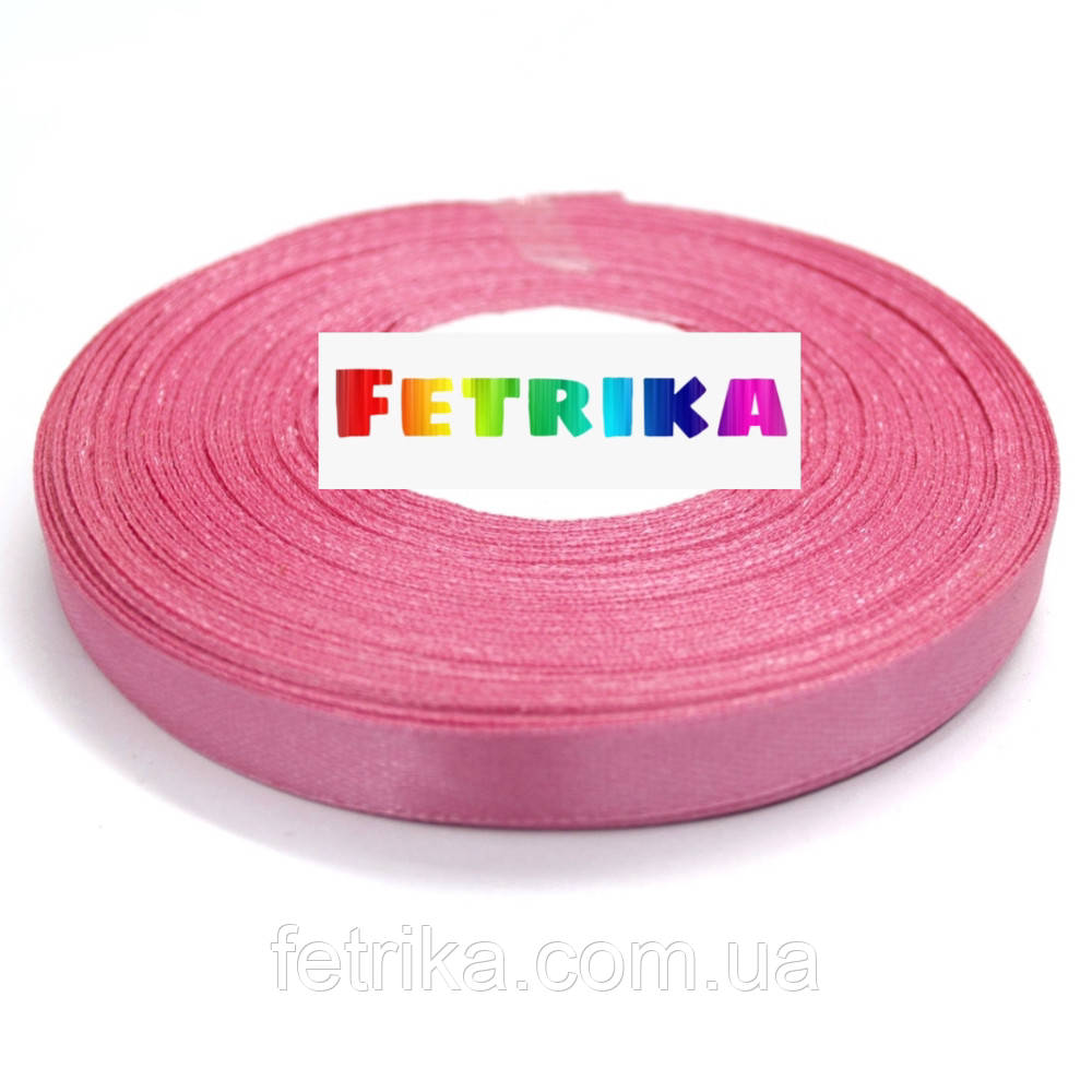 Стрічка атласна однотонна темно-рожева 0,9 см, фото 1