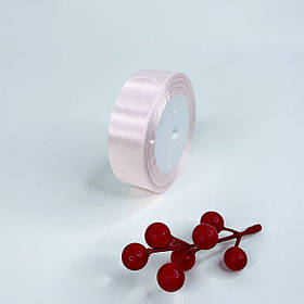 Стрічка атласна, 2,5 см, ніжно-рожева, 23 м - рулон