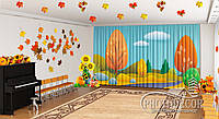 Осенние Фото Шторы в детский сад "Осенняя дорога" - Любой размер! Читаем описание!