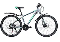 Велосипед 27.5 Cross Evolution 2023 Рама-17 Сірий- Салатовий/зріст від 145-165 см