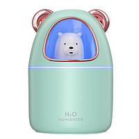 Увлажнитель воздуха с подсветкой Humidifier H20 8023 350мл мишка зеленый