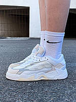 Мужские стильные качественные демисезонные кроссовки Adidas Niteball 2 White Beige беж, легкие